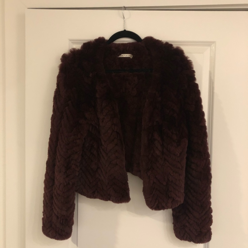 Alice + Olivia Genuine Rabbit Fur Coat